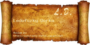 Ledofszky Dorka névjegykártya